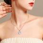 YL Constellation Necklace 925 Sterling Silver Zodiac Jewelry Astrology Disc Horoscope Pendant 18K White Gold Plated,Box Chain