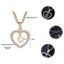 MT-Jewelry Women Rhinestone Initial Letter with Heart Pendent Necklace Alphabet Gold Collars Charms