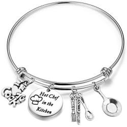 MAOFAED Chef Gift Chef Bracelet Hot Chef in The Kitchen Graduation Gift for Chef Gift for Cooks Culinary Graduation Gift