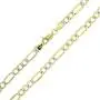 14k Two Tone Gold Hollow 2mm-10mm White Pave Figaro Chain with Lobster Claw Clasp | Italian Gold Necklaces | Gold Figaro Necklaces for Men and Women 14k Two Tone Gold Hollow 2mm-10mm White Pave Figaro Chain with Lobster Claw Clasp | Italian Gold Necklaces | Gold Figaro Necklaces for Men and Women