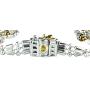 John Medeiros Triple Strand Two Tone Beaded Collection Bracelet Pavé Setting Made in America