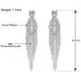 mecresh Silver Rhinestone Crystal Bridal Chandelier Long Tassels Dangle Earrings for Wedding mecresh Silver Rhinestone Crystal Bridal Chandelier Long Tassels Dangle Earrings for Wedding