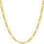 Lifetime Jewelry 3.5mm Figaro Chain Necklace for Men & Women 24k Gold Plated