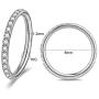 CZ Surgical Stainless Steel 16G Sleeper Cartilage Daith Tiny Small Hoop Earrings Tragus Mini Hinged Clicker Nose Ring Cuff Huggie Hoops for Women Men Girls Helix Piercings Jewelry Gifts Bff