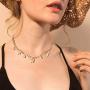 Yokawe Butterfly Necklace Gold Crystal Chokers Necklace Vintage Chain Necklaces Jewelry for Women and Girls