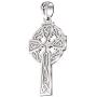 US Jewels Mens 925 Sterling Silver Irish Trinity Knot Cross Pendant, 41mm