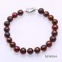 JYX Pearl Necklace Set Coffee Freshwater Pearl Necklace and Bracelet Set 8-9mm Flat Round JYX Pearl Necklace Set Coffee Freshwater Pearl Necklace and Bracelet Set 8-9mm Flat Round