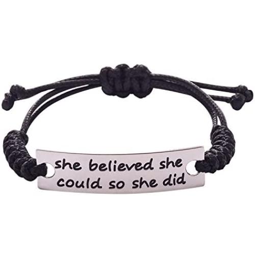 BaubleStar She Believed she Could so she did Inspirational Bracelet Gift Jewelry