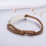 Skyrim Inspritional Leather Bracelet with Words Never Give up, Fashion Jewelry for Men and Women