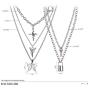 BVROSKI Lock Key Pendants Chains Necklace Set for Eboy Egirl Men Male Emo Goth Women Teen Girls Boys, Stainless Steel Jewelry Pack for Pants Punk Play