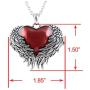 Controse Womens Silver-Toned Stainless Steel - Guarded Heart Necklace with Pendant 28''