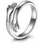 LOVECOM Hug Ring,925 Sterling Silver Hug Rings for Women Girls Silver Hugging Hands Open Promise Ring Jewelry Hug Hands Mens Rings Couples Wedding Bands LOVECOM Hug Ring,925 Sterling Silver Hug Rings for Women Girls Silver Hugging Hands Open Promise Ring Jewelry Hug Hands Mens Rings Couples Wedding Bands