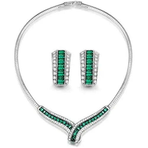 Alex Perry Christmas Jewelry Gifts Jewelry Set for Women, ✦ Green Love ✦ Necklace Stud Earrings Set with White Cubic Zirconia, Wedding Jewelry Gifts for Women Girls Bridal Party Alex Perry Christmas Jewelry Gifts Jewelry Set for Women, ✦ Green Love ✦ Necklace Stud Earrings Set with White Cubic Zirconia, Wedding Jewelry Gifts for Women Girls Bridal Party