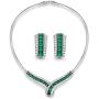 Alex Perry Christmas Jewelry Gifts Jewelry Set for Women, ✦ Green Love ✦ Necklace Stud Earrings Set with White Cubic Zirconia, Wedding Jewelry Gifts for Women Girls Bridal Party