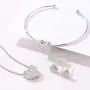 MILATU Silver Jewelry Set for Women Halo Pendant Necklace Stud Earrings Bracelet with Cubic Zirconia Girls Gift MILATU Silver Jewelry Set for Women Halo Pendant Necklace Stud Earrings Bracelet with Cubic Zirconia Girls Gift