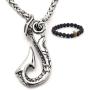 Gungneer Fish Hook Pendant Necklace Stainless Steel Keel Chain Strength Protection Amulet Maori Jewelry Accessory