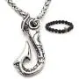 Gungneer Fish Hook Pendant Necklace Stainless Steel Keel Chain Strength Protection Amulet Maori Jewelry Accessory Gungneer Fish Hook Pendant Necklace Stainless Steel Keel Chain Strength Protection Amulet Maori Jewelry Accessory