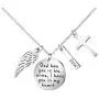 Joycuff Memorial Necklace for Women Loss of Loved One God has You in his arms with Angel Wings Cross Charm Sympathy Gifts Remembrance Jewelry