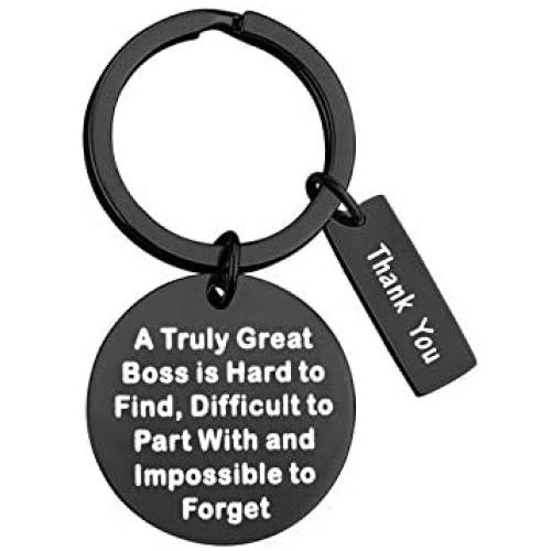 ENSIANTH Boss Gift A Truly Great Boss is Hard to Find Difficult To Part With and Impossible To Forget Keychain Thank You gift retirement gift for Boss