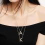 Hidepoo Large Letter Necklace for Women – 14k Gold Filled Cubic Zirconia Initial Pendant Necklace, Big 26 Alphabet Monogram Letter Name Necklace for Women Girl