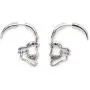 4 Pairs Halloween Skull Skeleton Earrings Hollow Skull Face Hoop Stud Earrings Punk Style Gothic Scary Silver Drop Dangle Earrings for Men Women Jewelry Accessory