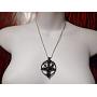 Black Baphomet & Inverted Pentagram Pendant Chain Necklace Satan Lucifer Satanic Occult Gothic Pentacle Goat Head Horns