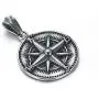 HIJONES Mens Stainless Steel Round Compass Pendant Necklace Vintage Chain, Chain Included HIJONES Mens Stainless Steel Round Compass Pendant Necklace Vintage Chain, Chain Included