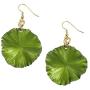 Green Anodized Medium Aluminum Lily Pad Earrings By John S Brana Handmade Jewelry - Hypoallergenic