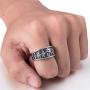 Elfasio Men Stainless Steel Rings Egyptian Eye of Horus Cross of Life Ankh Symbol Vintage Band Jewelry Size 8-13