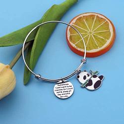 BAUNA Panda Gifts Cute Animal Panda Bear Jewelry Sometimes I Just Want to Be a Panda So I Could Eat and Sleep all Day and Still be Cute Funny Keychain Gifts