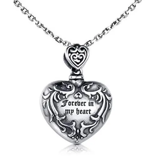 JZCOLOR Memorial Urn Pendant Necklace for Ashes - 925 Sterling Silver Heart Cremation Necklace Ash Keepsakes Jewelry Gift for Loss of Loved One JZCOLOR Memorial Urn Pendant Necklace for Ashes - 925 Sterling Silver Heart Cremation Necklace Ash Keepsakes Jewelry Gift for Loss of Loved One