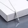 WINNICACA Heartbeat Faith Hope Love Sterling Silver Created Opal Vertical Bar Necklaces October Birthstones Jewelry Birthday Mothers Day Gifts for Her Women Teen Nurse Birthday