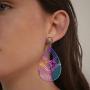 3 Paris Large Statement Lightweight Anodized Rainbow Filigree Drop Dangle Earrings for Women Summer Fashion