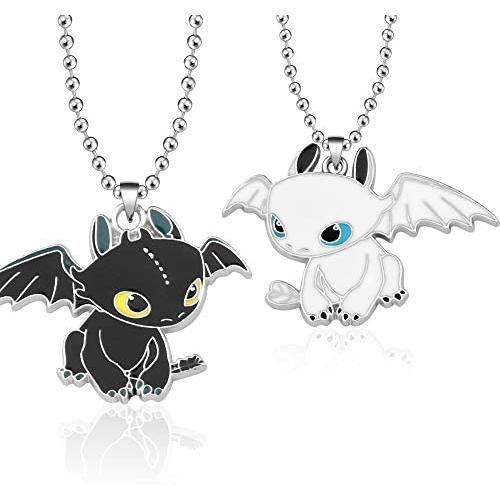 AKTAP How to Train Your Dragon Inspired Necklace Fury Night Fury Toothless Pendant Necklace Cosplay Jewelry