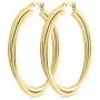 Highstreet layered crossover Sterling Silver plated large tube hoop earrings for women | beautiful and elegant | silver or gold plated your choice | click top closure