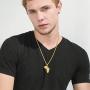 U7 Hip Hop Jewelry 22'' Long Chain Platinum/Rose Gold/Black Gun/18K Gold Plated African Map Pendant Necklace,Men Women Gift