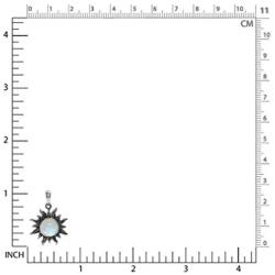 Silvershake 8mm Cabochon Gemstone 925 Sterling Silver Sun Ray Inspired Solitaire Pendant