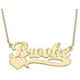YINSHIFU Name Necklace Personalized Name Plate Pendant Necklace with Heart in 18K Gold Plated