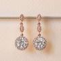 A+O Bridesmaid Gift, Wedding Drop Dangle Crystal Earrings in Silver, Gold, Rose Gold