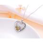 Sterling Silver Forever Love Cute Animal Love Heart Necklace Ring Earrings for Women Graduation Gift