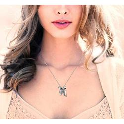 ARINZA Sterling Silver Necklaces for Women Dancing Diamond & Swarovski Cubic Zirconia Pendant Necklace Silver Chain 18, Jewelry for Women Girl