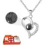 EleShow 925 Sterling Silver I Love You Necklace 100 Languages Love Necklace for Girlfriend Women Romantic Gifts for Her