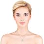 925 Sterling Silver Star White Topaz Gemstone Pendant Necklace For Women 18 Inch Chain