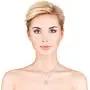 925 Sterling Silver Star White Topaz Gemstone Pendant Necklace For Women 18 Inch Chain