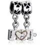 SexyMandala 2pcs Gold Plated Heart Mother Mom Daughter Puzzle Set Dangle Charms for Bracelets