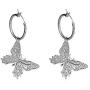 SEVENSTONE Butterfly Necklace Earrings Set Chain Necklace Charm Huggie Hoop Cute Earrings Dainty Butterfly Jewelry for Women Girls