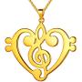 Beautlace Womens Musical Note Necklace Silver/18K Gold Black Gun Plated Treble Clef Music Note Jewelry Gifts for Music Lover