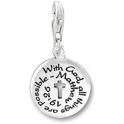 Sexy Sparkles Charms for Bracelets with Lobster Clip with God All Things are Possible Jewelry with Lobster Clasp