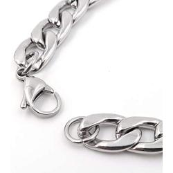 Steelmeup Stainless Steel Simple Classic Figaro Link Chain Bracelet for Men 6 7 10mm 7 8 9-inch