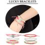 Hanpabum 3 Sets Bohemian Beaded Bracelets Set for Women Men Multilayer Hamsa Hand Evil Eye Charms Stretch Stackable Bracelet